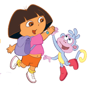 Cartoon images - Dora-boots-monkey-high-five.jpg
