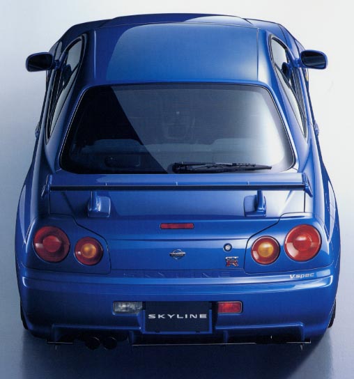 Tapety - Samochody  Motory - R34 GT-R Blue rear.jpg