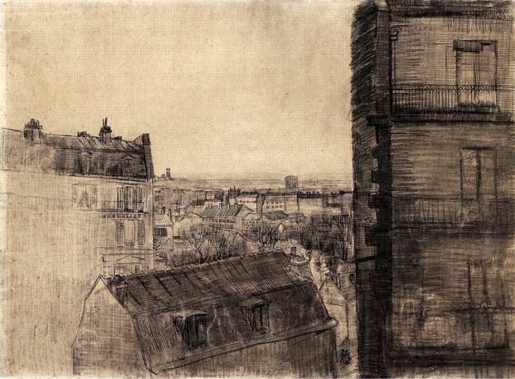 3. Paryż 1886 -88 - 1887-08  02 - View from the Apartment in the Rue Lepic.jpg