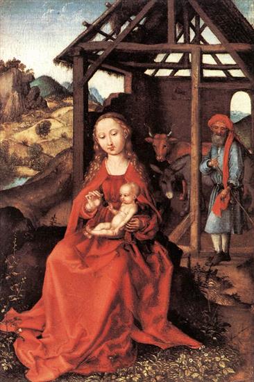 Schongauer, Martin ok. 1430-1491 - M. Schongauer - Święta rodzina Alte Pinakothek Monachium, 26X17, ok. 1470.jpg