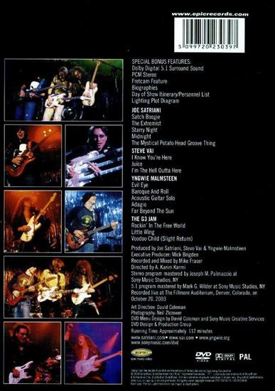G3 Live in Denver... - G3 Live in Denver 2003 Joe Satriani, Steve Vai, Yngwie Malmsteen - Back.jpg