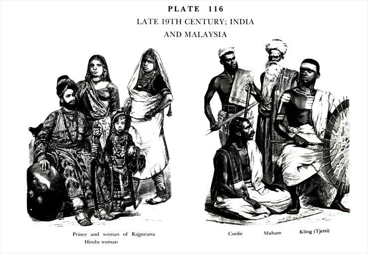 Moda z dawnych wieków - Planche 116b Fin du XIX Sicle, Inde et Malaisie, Late 19Th Century, India and Malaysia.jpg