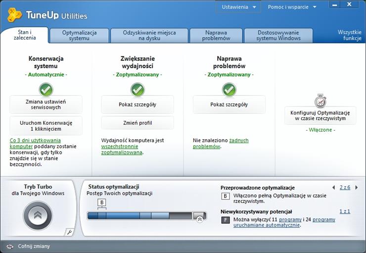 TuneUp Utilities 2011 v10.0.4200.159PLKeygenNajnowsza wersja - Screen strony głównej.jpg