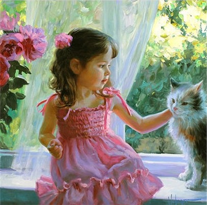 Piękne obrazy i obrazki - dziewczynka z kotkiem.jpg