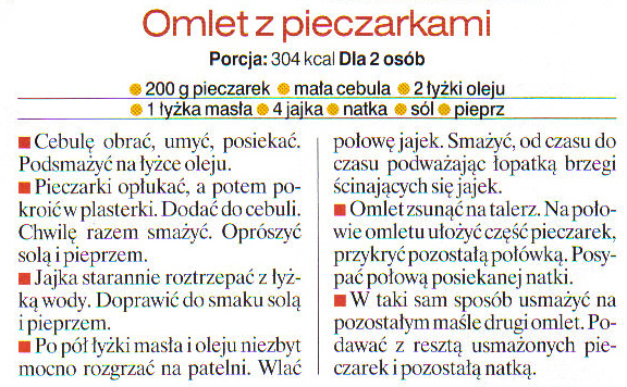 Przepisy na różne smakołyki - Omlet z pieczarkami.jpg