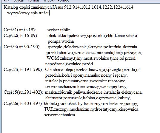 Katalog,Ursus912,... - Spis treści katalogu Ursus 912,914,1012,1014,1222,1224,1614.jpg