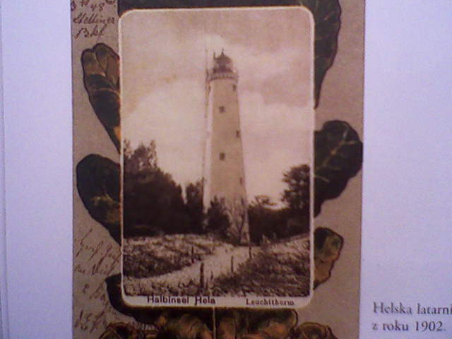 miasto ktorego juz nie ma - Helska latarnia na pocztówce z 1902r..jpg