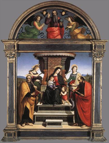 Early paintings u... - Rafael - Madonna z dzieciątkiem i świętymi - Pala...a Colonna - 1504-1505 mertopolitan Museum of Art.bmp