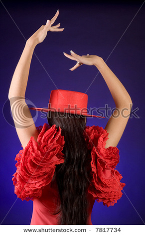 Tabory romskie tapety - stock-photo-rear-view-on-a-young-spanish-flamenco-dancer-in-a-red-dress-7817734.jpg