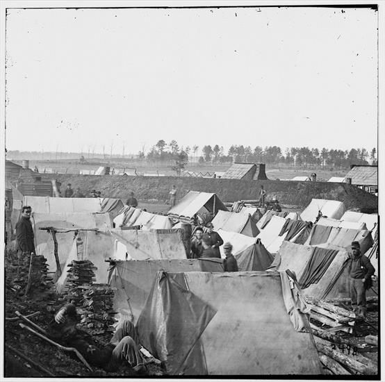 Obóz wojskowy - libofcongr251 Fort Burnham, Va. Encampment and earthworks.jpg