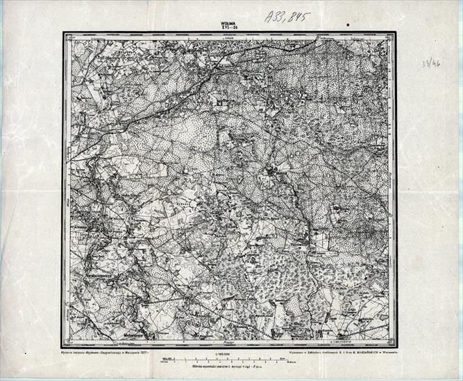 Mapa taktyczna Polski 1_100 000 - przedruki map zaborczych w cięciu rosyjskim - XVI-24_WOLMA_A33_B45_IWG_1921.jpg