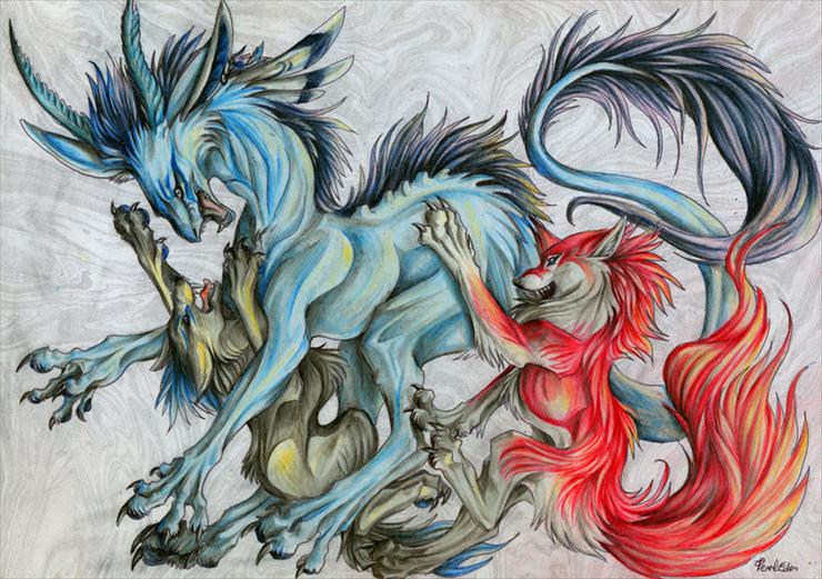 Chińskie - Between_wolves_and_dragon_by_PearlEden.jpg