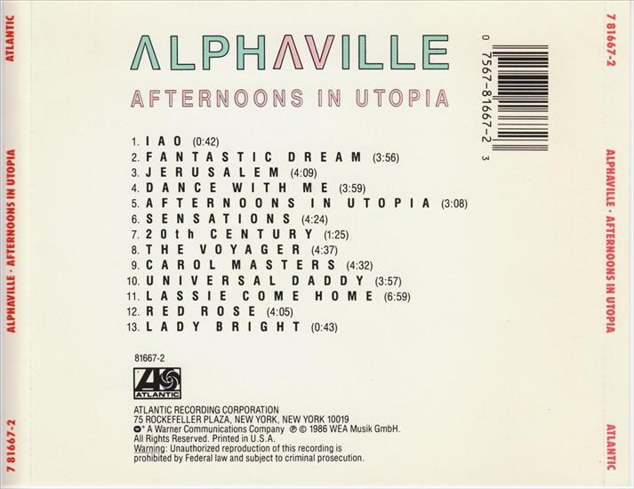1986 - Alphaville - Afternoons In Utopia - 1986 Afternoons In Utopia back.jpg
