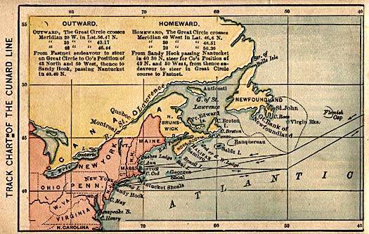 Antyczne mapy swiata - Track of the Cunard Line untitled1880.jpg