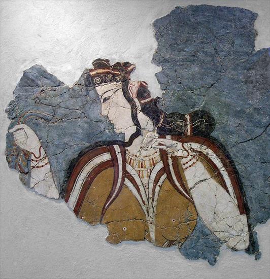 kult. mykeńska - Mykeny, kobiety w procesji, fr., 1350-1300 p.n.e.jpg