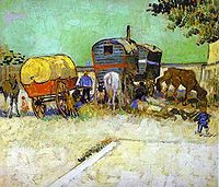 WOZY CYGAŃSKIE - 200px-Vincent_van_Gogh-_The_Caravans_-_Gypsy_Camp_near_Arles.JPG